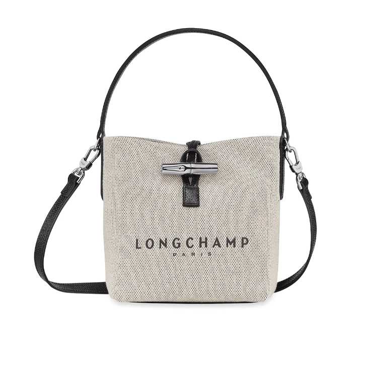 Longchamp Roseau carriage canvas tote bag handbag shoulderbag