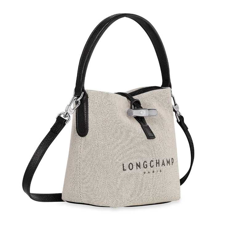 Longchamp Small Roseau Leather Tote Bag - Black