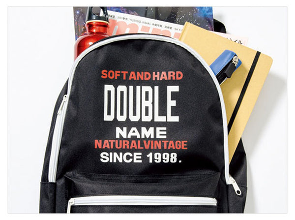 Japanese magazine gift Double Name Black Backpack