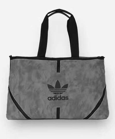 Adidas Grey Faux leather Breathable Zipper sports bag with zipper