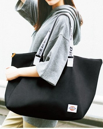 Japanese magazine gift Dickies Black Big waterproof Duffel bag with zipper
