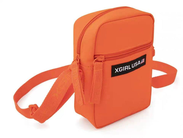 Japanese magazine gift X-girl Orange small crossbody bag with zipper