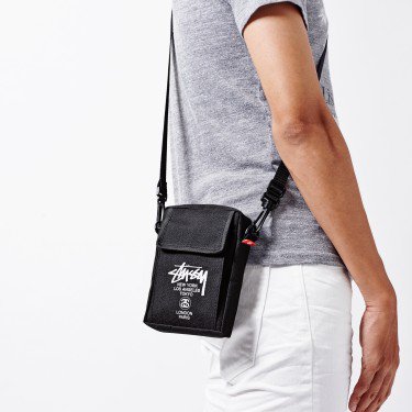 Stussy deals black crossbody shoulder handbag bag