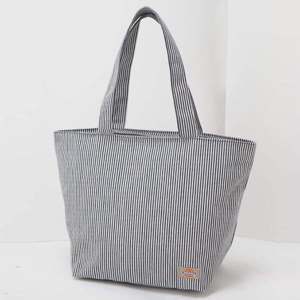 Japanese magazine gift Dickies White/Blue stripe Shoulder Bag with zipper