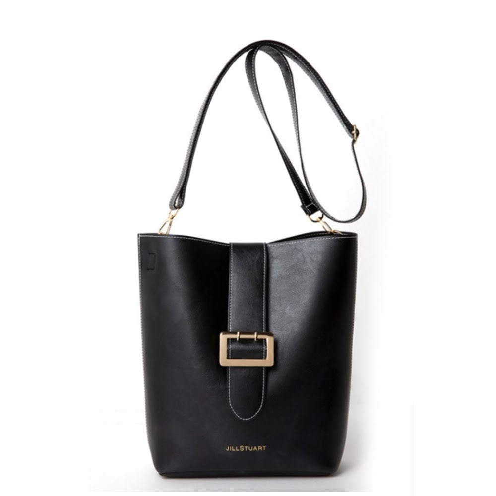 【JILLSTUART】★LEATHER LARGE CHEMI BAG BLACK Japanese magazine gift Jill Stuart Black imitation leather