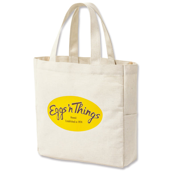 Japanese magazine gift Eggs N Things White canvas bag