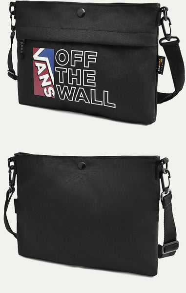 Japanese magazine gift Vans of the wall Black crossbody Bag with zip
