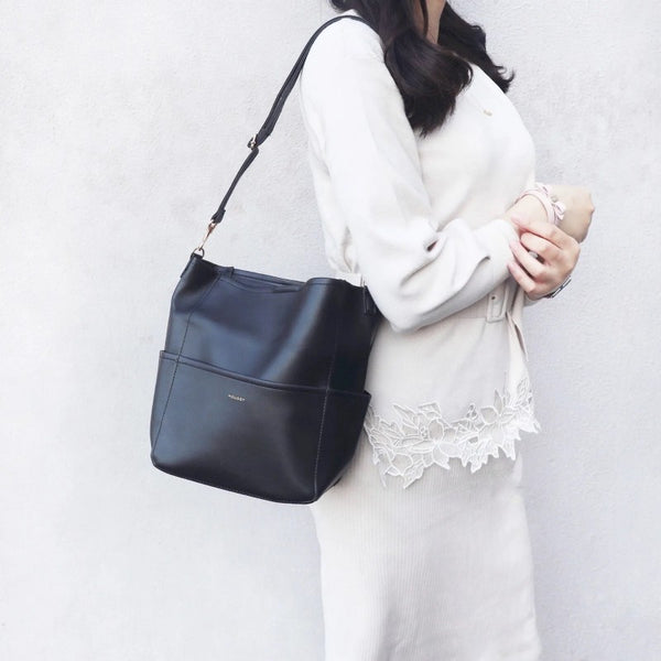 Japanese magazine gift Moussy imitation leather Black Shoulder Bag